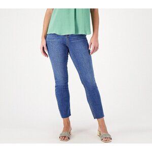 Laurie Felt‎ Daisy Denim Petite Slim Jeans Raw Hem Size 28WP Blue A600867 NEW
